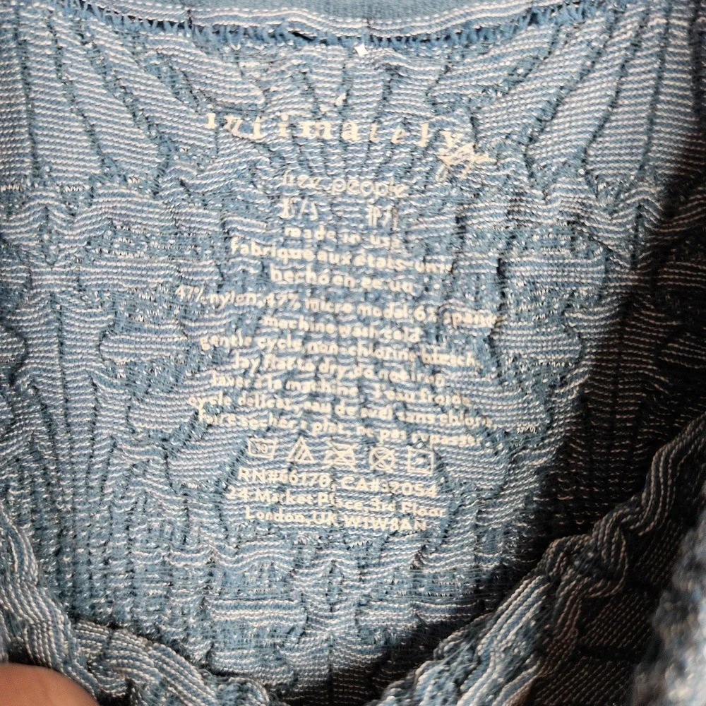 Intimately Free People Women's XS/S Blue Textured Stretch Tank Top Sleeveless